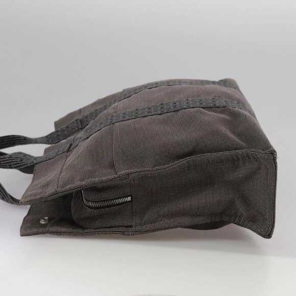 HERMES Her Line MM Hand Bag Canvas Gray Auth 103385 - Picture 6 of 16